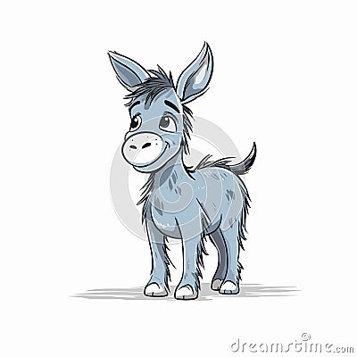 Donkey Jenny hand-drawn illustration. Donkey Jenny. Vector doodle style cartoon illustration Vector Illustration