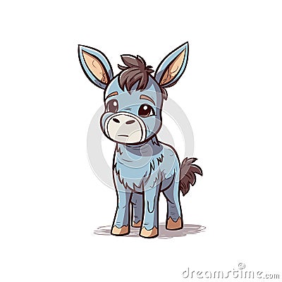 Donkey Jenny hand-drawn illustration. Donkey Jenny. Vector doodle style cartoon illustration Vector Illustration