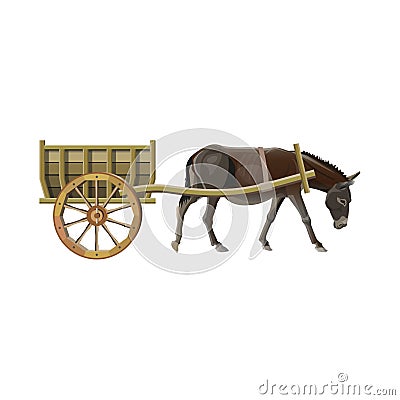 Donkey cart vector Vector Illustration