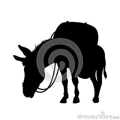 Donkey vector illustration silhouette Vector Illustration