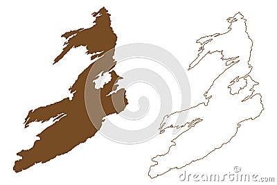 Donna island Kingdom of Norway map vector illustration, scribble sketch Donna map Vector Illustration