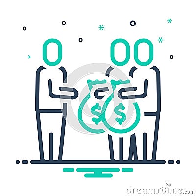 Mix icon for Donors, giver and contributor Stock Photo