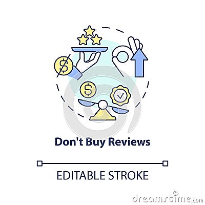 Dont buy reviews concept icon Vector Illustration