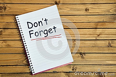 Dont forget word Stock Photo