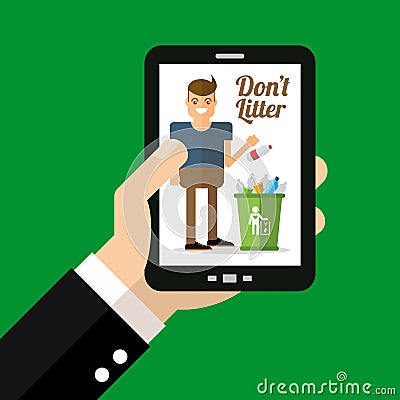 Dont litter ads Vector Illustration