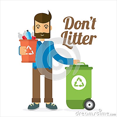 Dont litter illustration Vector Illustration