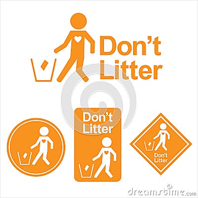 Dont litter logo Vector Illustration