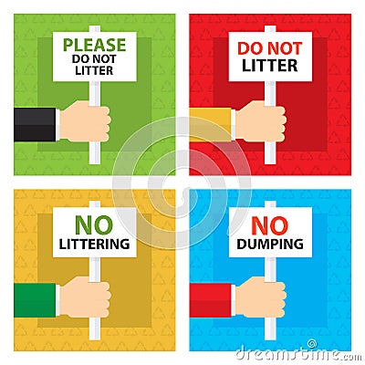 Dont litter signboard Vector Illustration