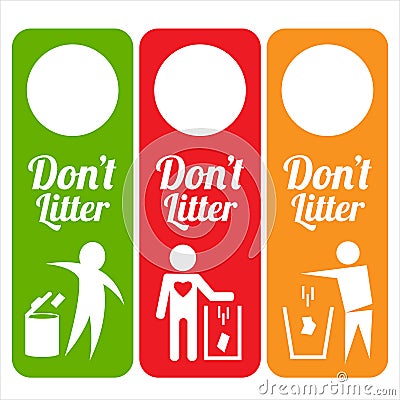 Dont litter tag Vector Illustration