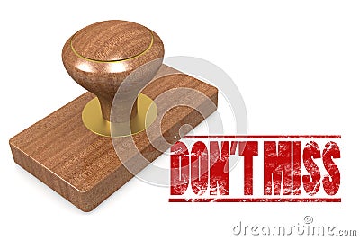 Dont miss wooded seal stamp Stock Photo
