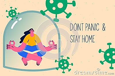 Dont panic and stay home concept Vector Illustration