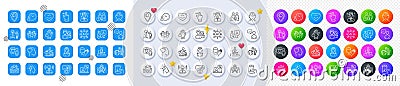 Dont touch, Scroll down and Blood line icons. For web app, printing. Line icons. Vector Vector Illustration
