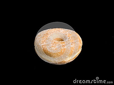 Donut on Black Stock Photo