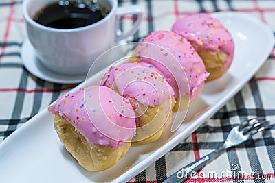 Donut with black coffee Stock Photo