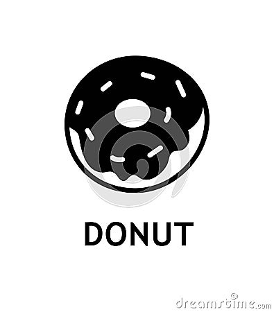 Donut black icon Vector Illustration