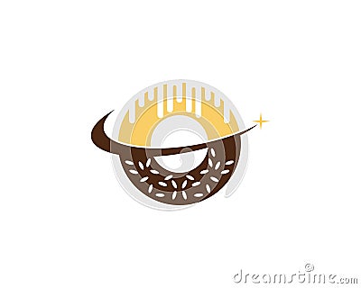 Donut cake logo vector template Vector Illustration