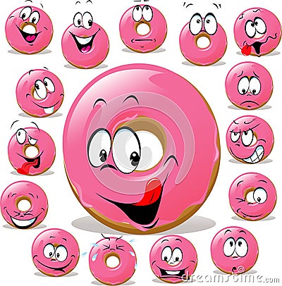 Donut cartoon Vector Illustration