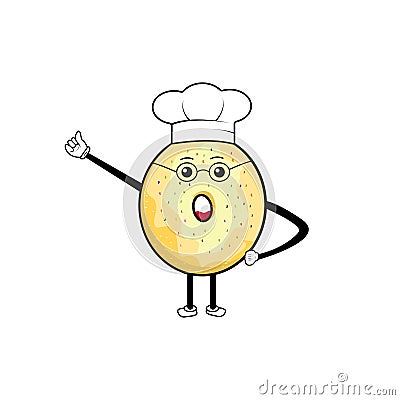 Donut cheff charracter vector illustration Vector Illustration