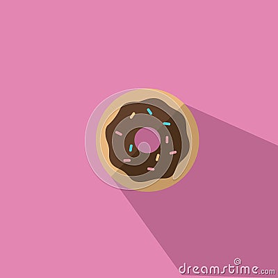 A Donut With Chocolate Icing Vector illustration Vector Illustration