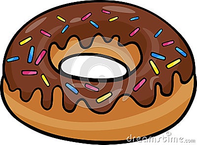 Donut clip art cartoon illustration Vector Illustration