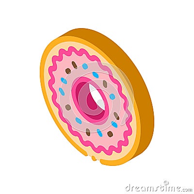 Donut Delicious Baked Snack isometric icon vector illustration Vector Illustration