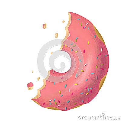 Donut digital illustration. Cartoon Illustration