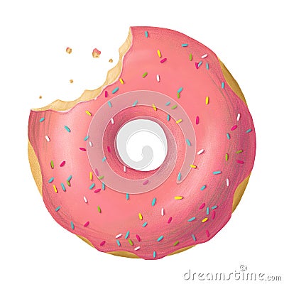 Donut digital illustration. Cartoon Illustration