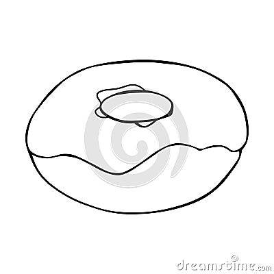 Donut doodles. Hand drawn vector illustration. Donut isolated on white background. Line art. Vector Illustration