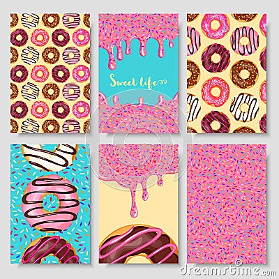 Donut food card Vector Illustration