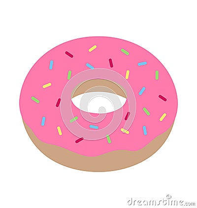 Donut with icing Vector Illustration