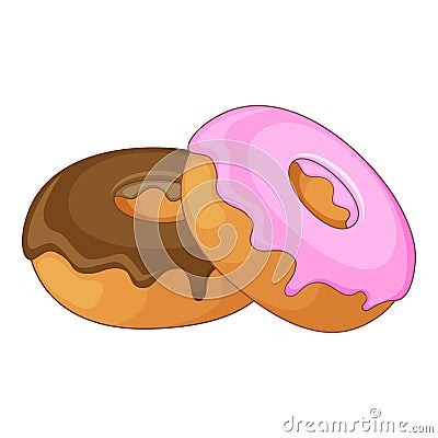 Donut icon, cartoon style Vector Illustration