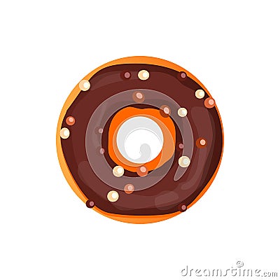 Donut illustration. Donut isolated on a light background. Donut icon in a flat style. Donuts into the glaze set Vector Illustration