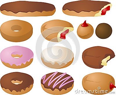 Donut illustrations Vector Illustration