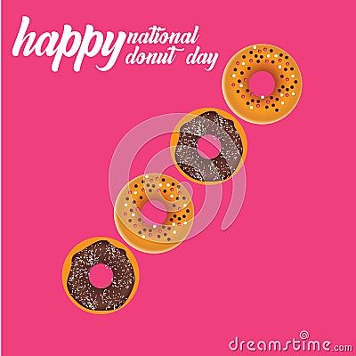 Donut National Day Illustration - Vector Vector Illustration