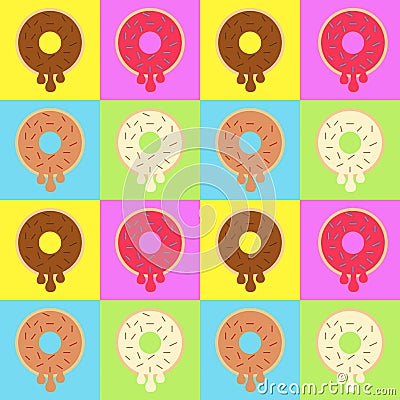 Donut Seamless Pattern design Vector Illustration