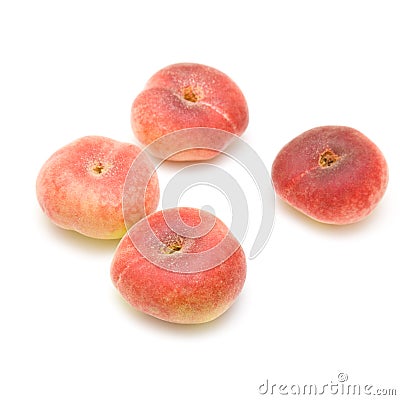 Donut peaches isolated on white Stock Photo