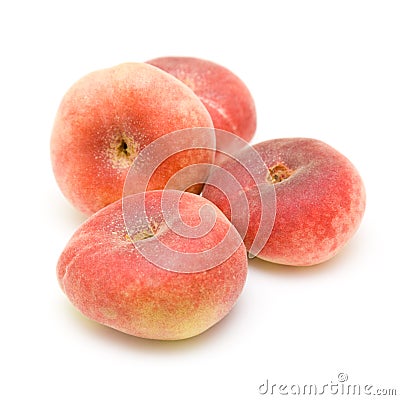 Donut peaches isolated on white Stock Photo