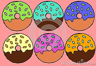 Donut retro style clip art Stock Photo