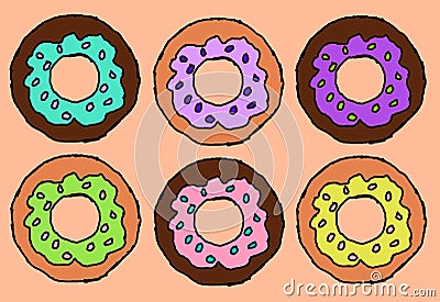 Donut retro style clip art Stock Photo