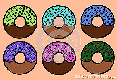 Donut retro style clip art Stock Photo