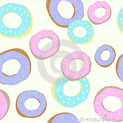 Donut seamless pattern for background, textile Vector Illustration