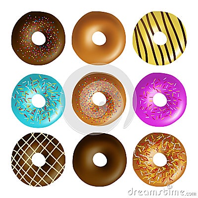 Donut set Vector Illustration
