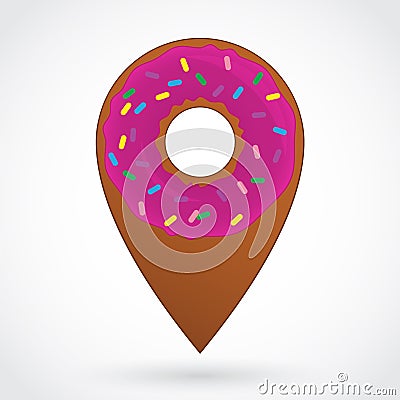 Donut shape pointer color symbol Vector Illustration