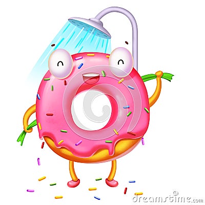 Donut Shower. Realistic Fantastic Characters. Fantasy Nature Animals. Concept Art. Stock Photo