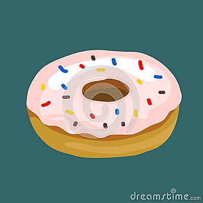 Donut with sprinkle vector Vector Illustration