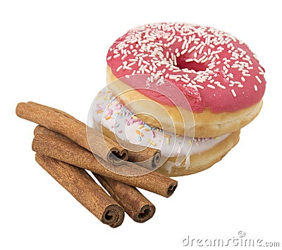 Donut, sugar, cinnamon Stock Photo