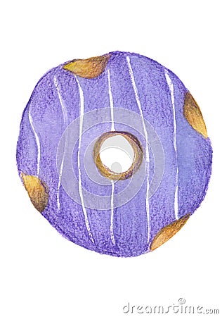 Donut with violet icing Stock Photo