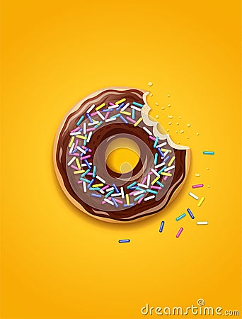 Donuts. American sweet dessert. Vector Illustration