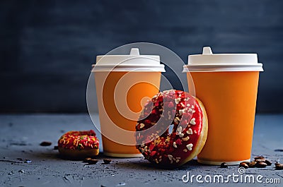 Donuts with coffee Stock Photo