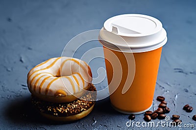 Donuts with coffee Stock Photo
